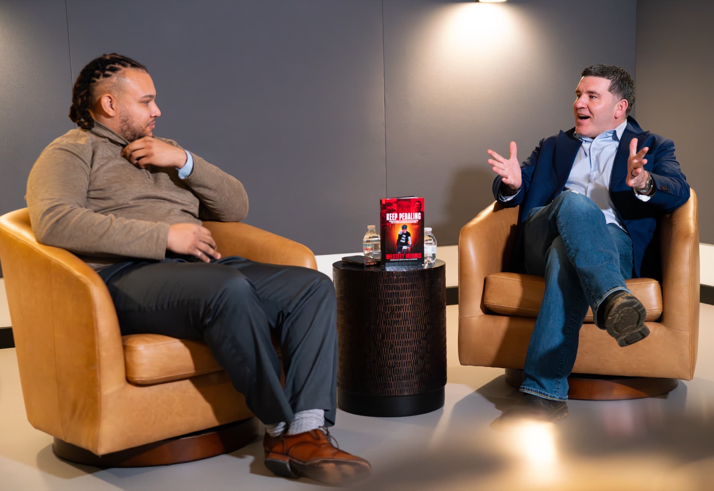 Carter McKinney interviewing a guest on The Entrepreneurs' Club Podcast